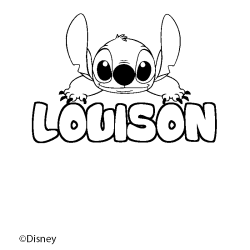 Coloración del nombre LOUISON - decorado Stitch