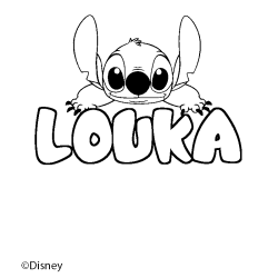 Coloración del nombre LOUKA - decorado Stitch