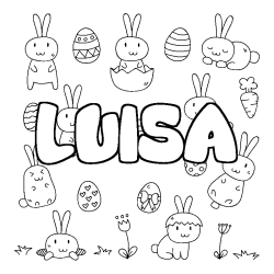 Coloración del nombre LUISA - decorado Pascua