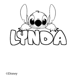 Coloración del nombre LYNDA - decorado Stitch