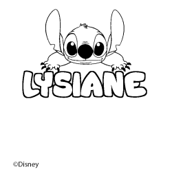 Coloración del nombre LYSIANE - decorado Stitch