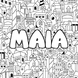 Coloración del nombre MAIA - decorado ciudad
