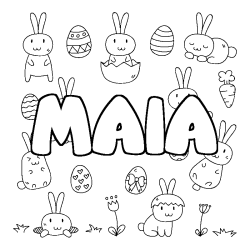 Coloración del nombre MAIA - decorado Pascua