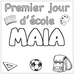 Coloración del nombre MAIA - decorado primer día de escuela
