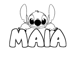 Coloración del nombre MAIA - decorado Stitch