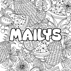 Coloración del nombre MAILYS - decorado mandala de frutas