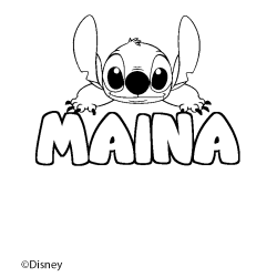 Coloración del nombre MAINA - decorado Stitch