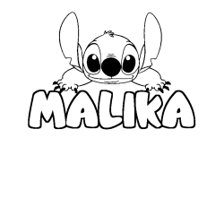 Coloración del nombre MALIKA - decorado Stitch