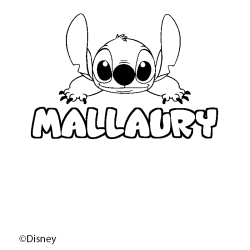 Coloración del nombre MALLAURY - decorado Stitch