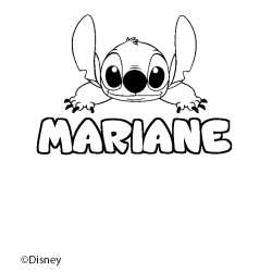 Coloración del nombre MARIANE - decorado Stitch