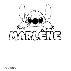 Coloración del nombre MARLÈNE - decorado Stitch