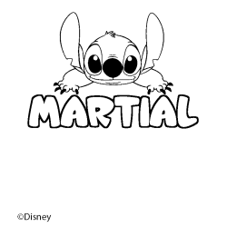 Coloración del nombre MARTIAL - decorado Stitch