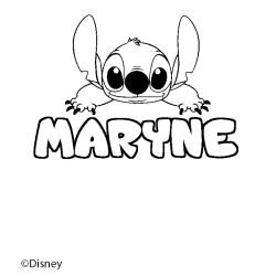 Coloración del nombre MARYNE - decorado Stitch