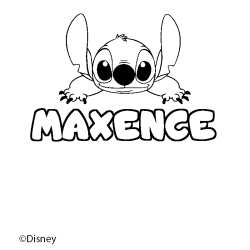 Coloración del nombre MAXENCE - decorado Stitch