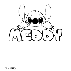 Coloración del nombre MEDDY - decorado Stitch