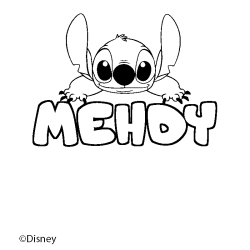 Coloración del nombre MEHDY - decorado Stitch