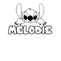 Coloración del nombre MELODIE - decorado Stitch