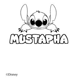 Coloración del nombre MUSTAPHA - decorado Stitch
