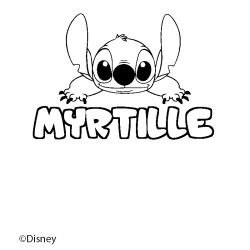 Coloración del nombre MYRTILLE - decorado Stitch