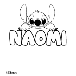 Coloración del nombre NAOMI - decorado Stitch