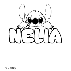 Coloración del nombre NÉLIA - decorado Stitch