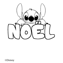 Coloración del nombre NOËL - decorado Stitch