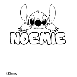 Coloración del nombre NOEMIE - decorado Stitch