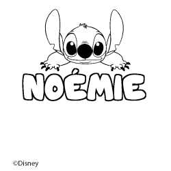 Coloración del nombre NOÉMIE - decorado Stitch