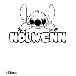 Coloración del nombre NOLWENN - decorado Stitch