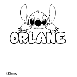 Coloración del nombre ORLANE - decorado Stitch