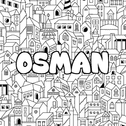 Coloración del nombre OSMAN - decorado ciudad
