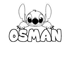 Coloración del nombre OSMAN - decorado Stitch