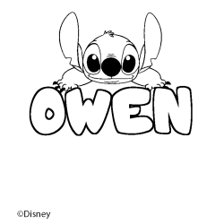 Coloración del nombre OWEN - decorado Stitch