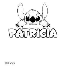 Coloración del nombre PATRICIA - decorado Stitch