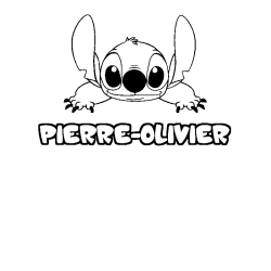 Coloración del nombre PIERRE-OLIVIER - decorado Stitch