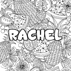Coloración del nombre RACHEL - decorado mandala de frutas