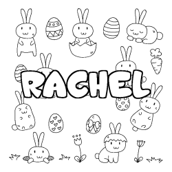 Coloración del nombre RACHEL - decorado Pascua