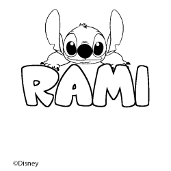 Coloración del nombre RAMI - decorado Stitch