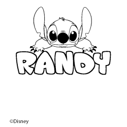 Coloración del nombre RANDY - decorado Stitch