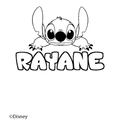 Coloración del nombre RAYANE - decorado Stitch