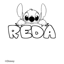 Coloración del nombre REDA - decorado Stitch