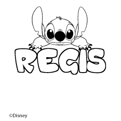 Coloración del nombre REGIS - decorado Stitch