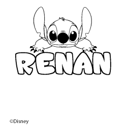 Coloración del nombre RENAN - decorado Stitch