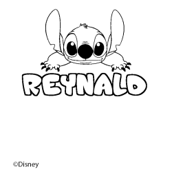 Coloración del nombre REYNALD - decorado Stitch