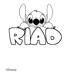 Coloración del nombre RIAD - decorado Stitch