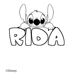 Coloración del nombre RIDA - decorado Stitch