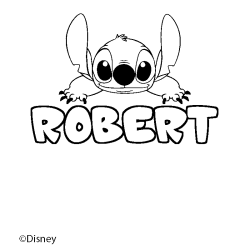 Coloración del nombre ROBERT - decorado Stitch