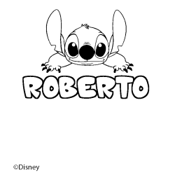 Coloración del nombre ROBERTO - decorado Stitch