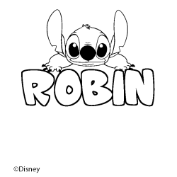Coloración del nombre ROBIN - decorado Stitch