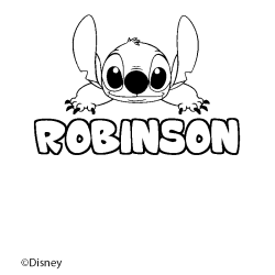 Coloración del nombre ROBINSON - decorado Stitch